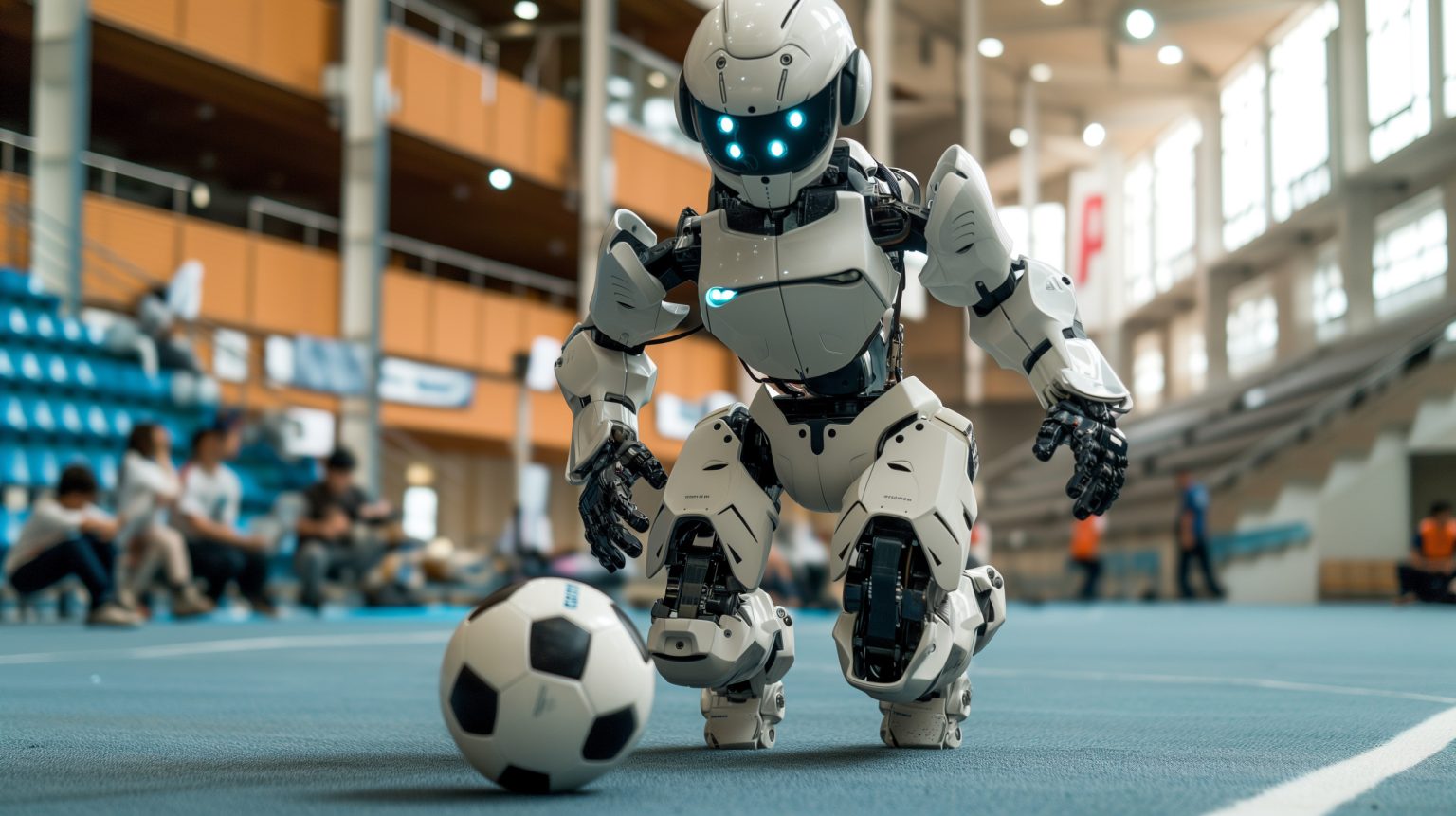 robot playing soccer