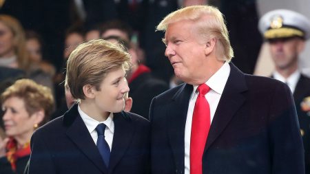 trump barron smiling