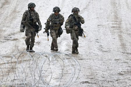 us soldiers pass road