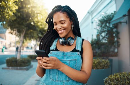 woman using phone