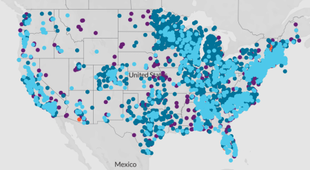 map highest pfas levels us