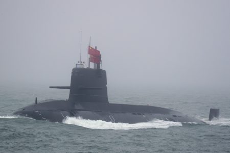 chinese submarine participates naval parade