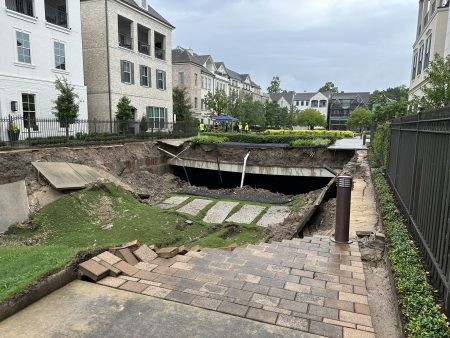 collapsed plaza housing development