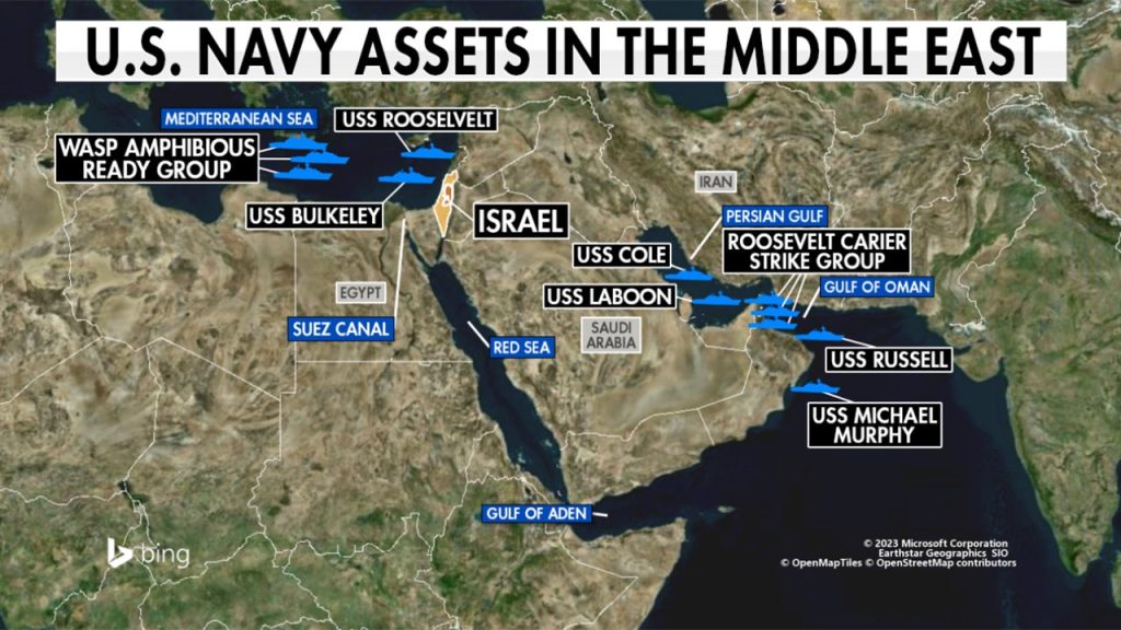 MAPXPS ISRAEL AT WAR US NAVY ASSETS MIDDLE EAST