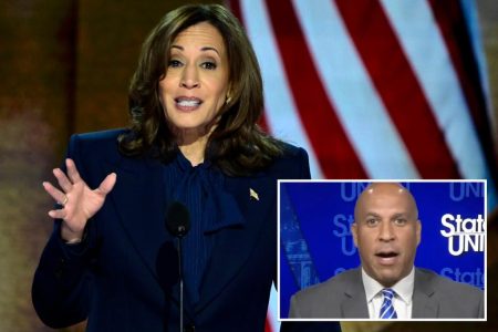 booker defends incumbent vp kamala 88294611