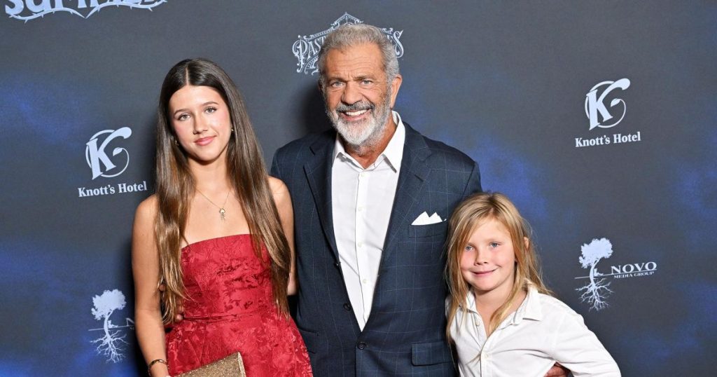 Mel Gibson Hits Monster Summer Red Carpet With Youngest Kids Lucia and Lars More About His Family.jp