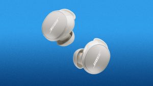 bose quietcomfort earbuds blue background