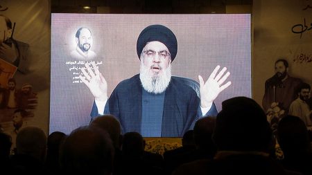 hezbollah chief sayyed hassan nasrallah televised address