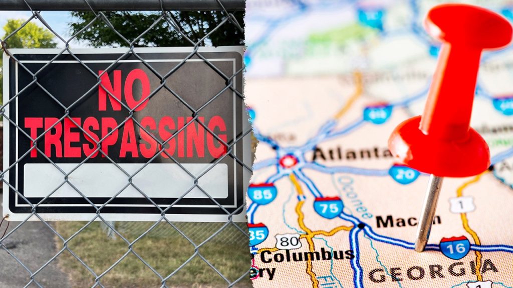 no trespassing sign georgia map