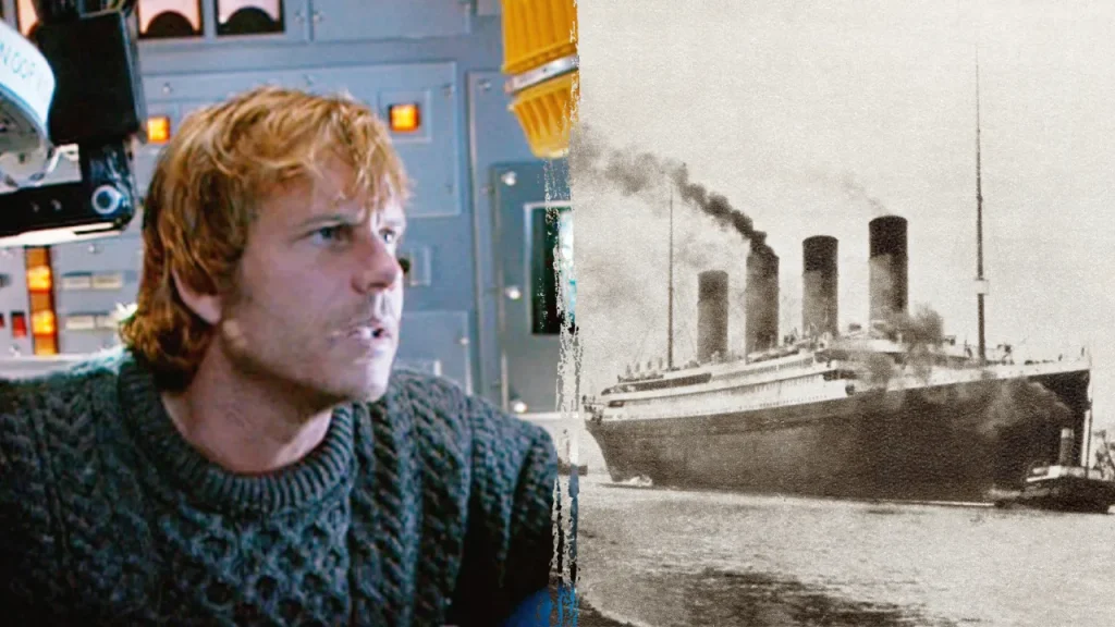 titanic film and wreckage split