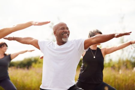 group men women yoga