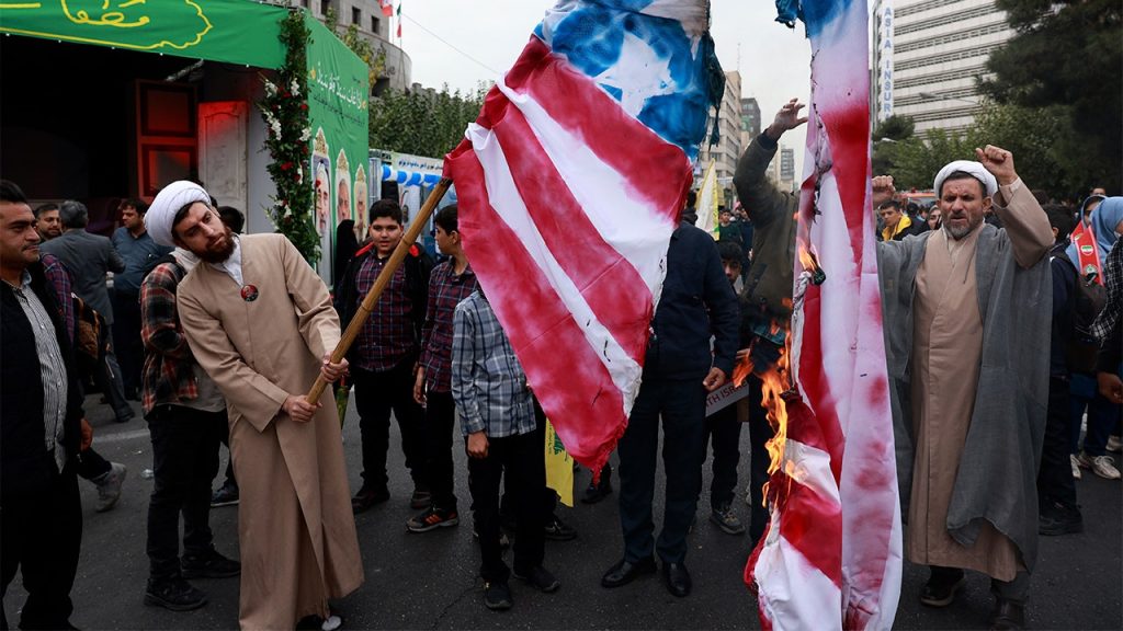 iranians burn american flag