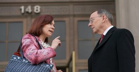 Carrie Preston Michael Emerson Preview Battle of Wits in Elsbeth 1st Look feature