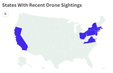 map recent drone sightings states