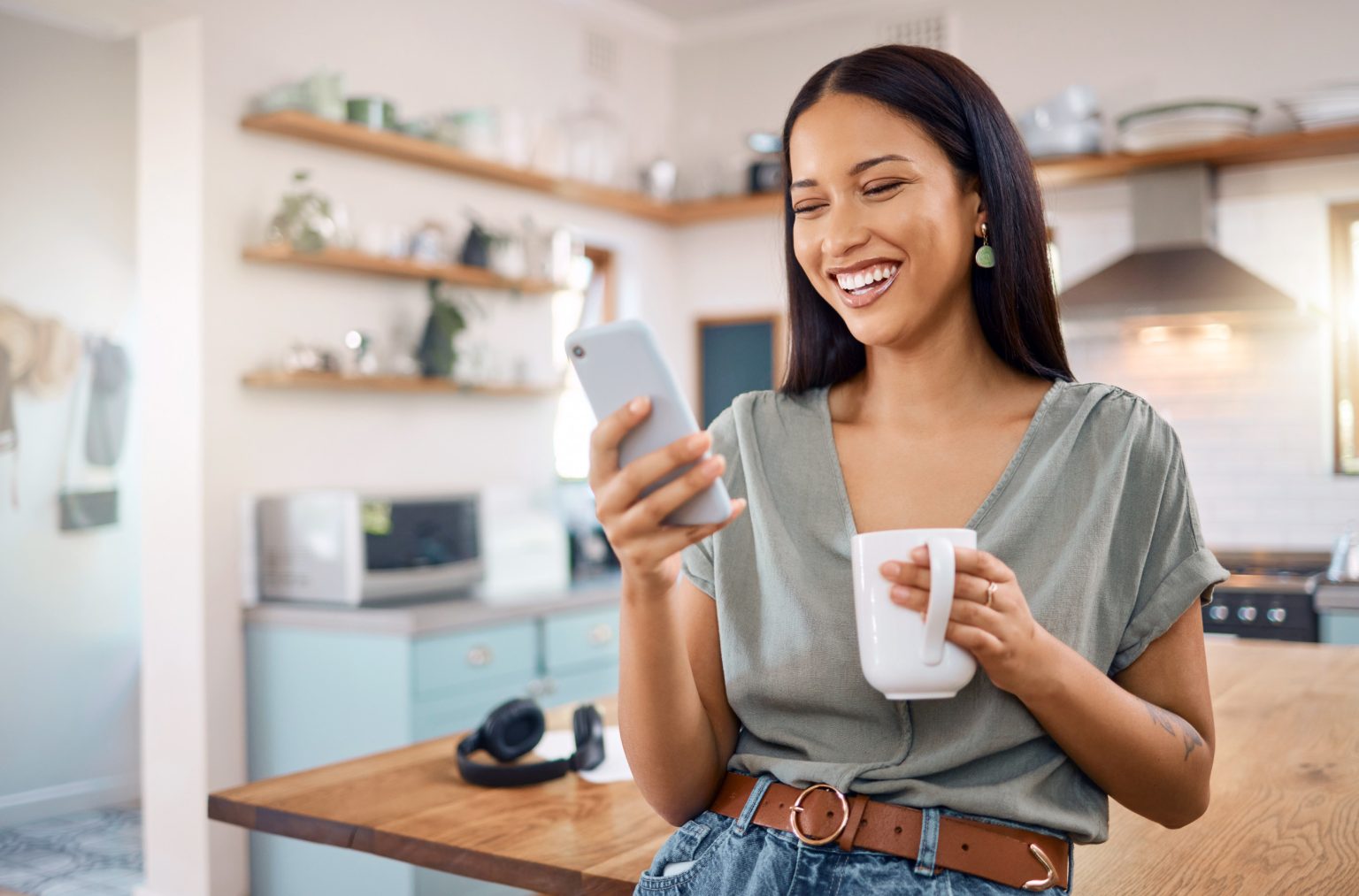 woman using phone