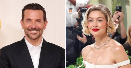 Bradley Cooper and Gigi Hadid Spotted Cheering on Philadelphia Eagles During NFL Playoff Game 791.jp