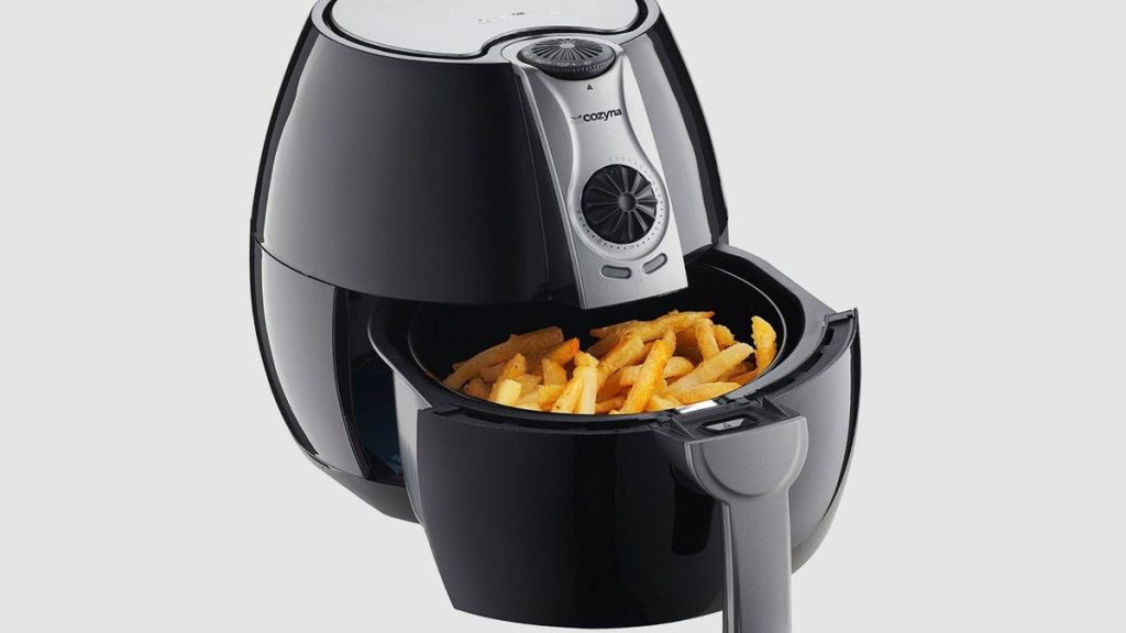 air fryer gray background