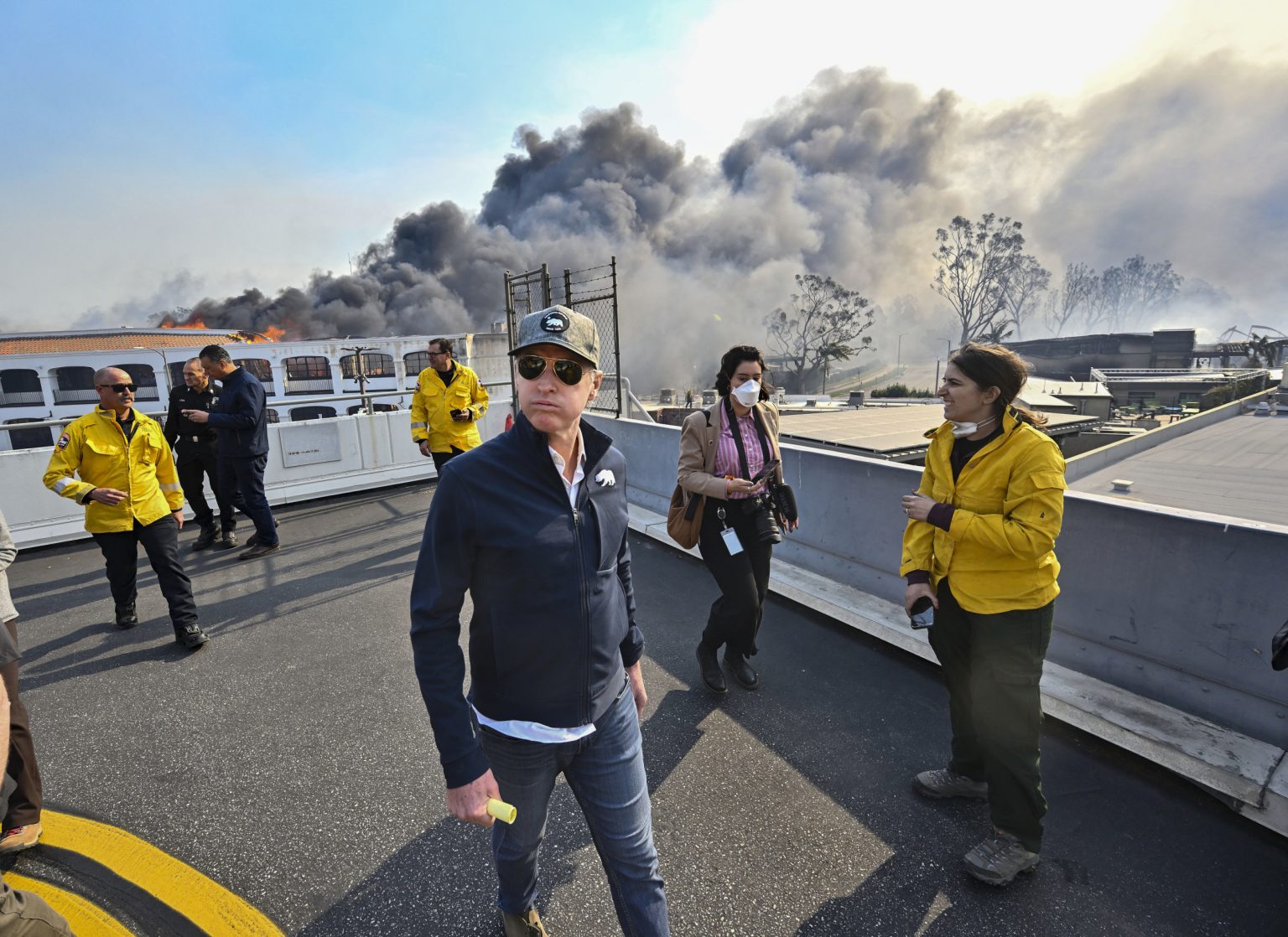 california governor gavin newsom surveys damage