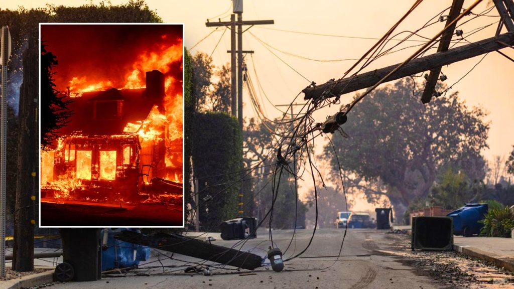 fire downed power grid