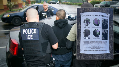 anti ice activists post flyers with ice agents addresses. and phone numbers