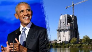 obama and center