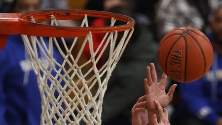 basketball hoop and ball