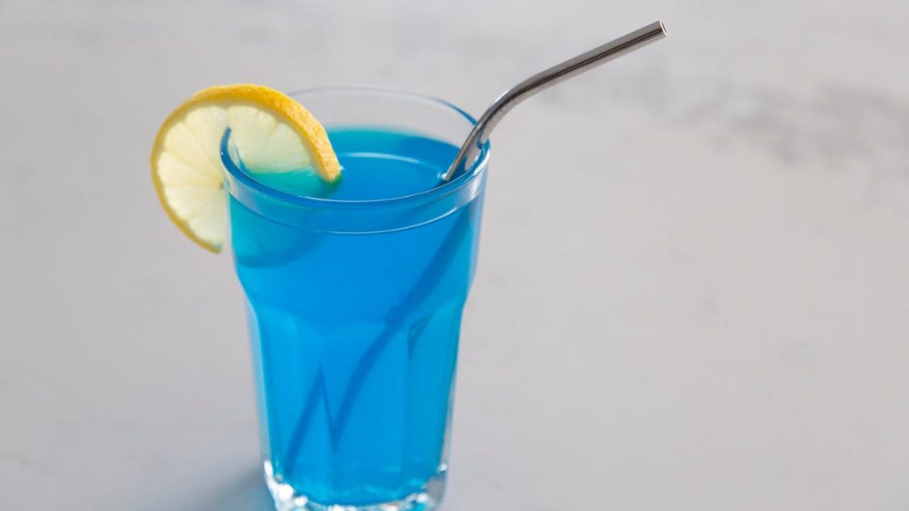 blue drink in glass