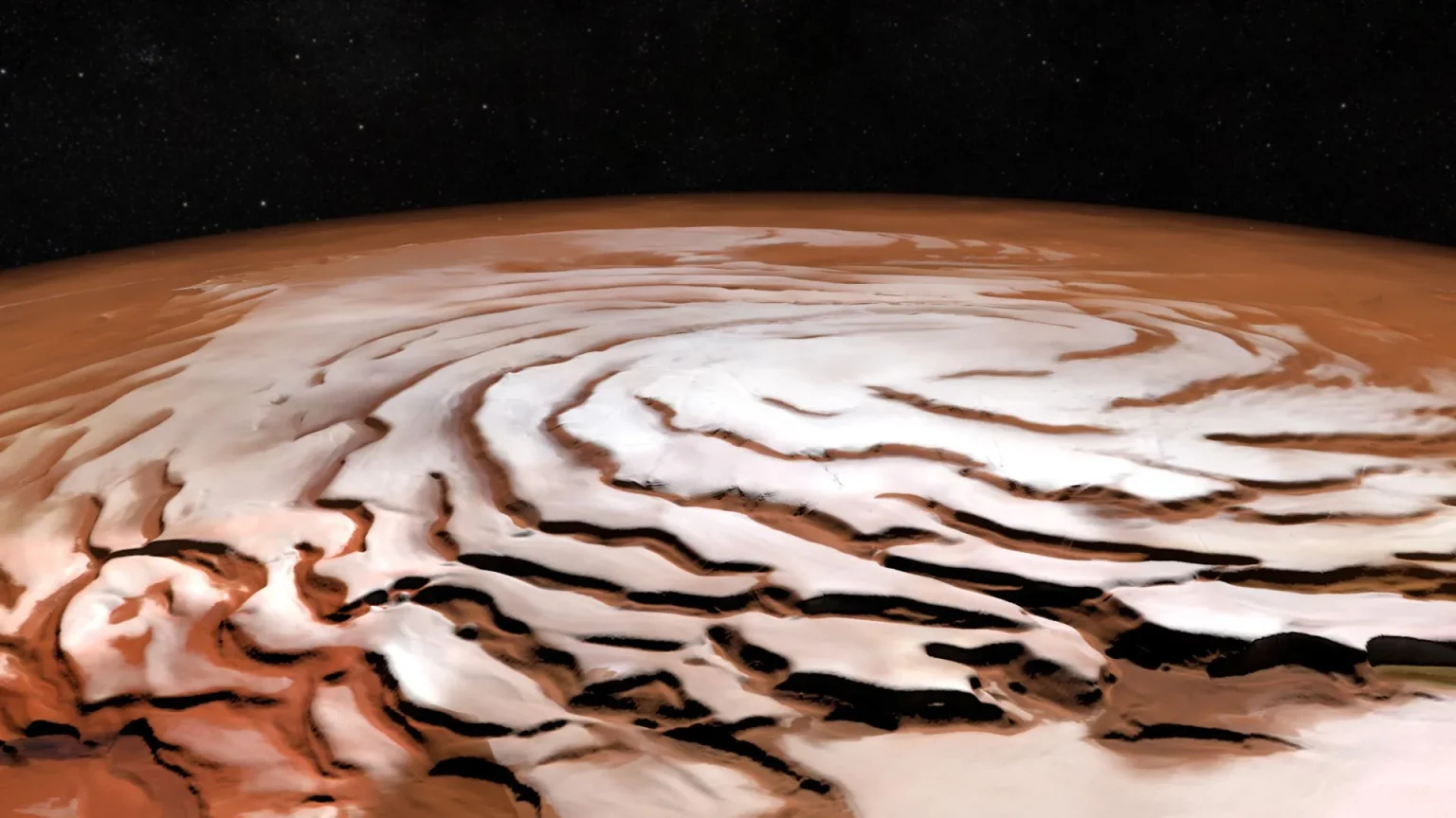 perspective view of mars north polar ice cap.webp