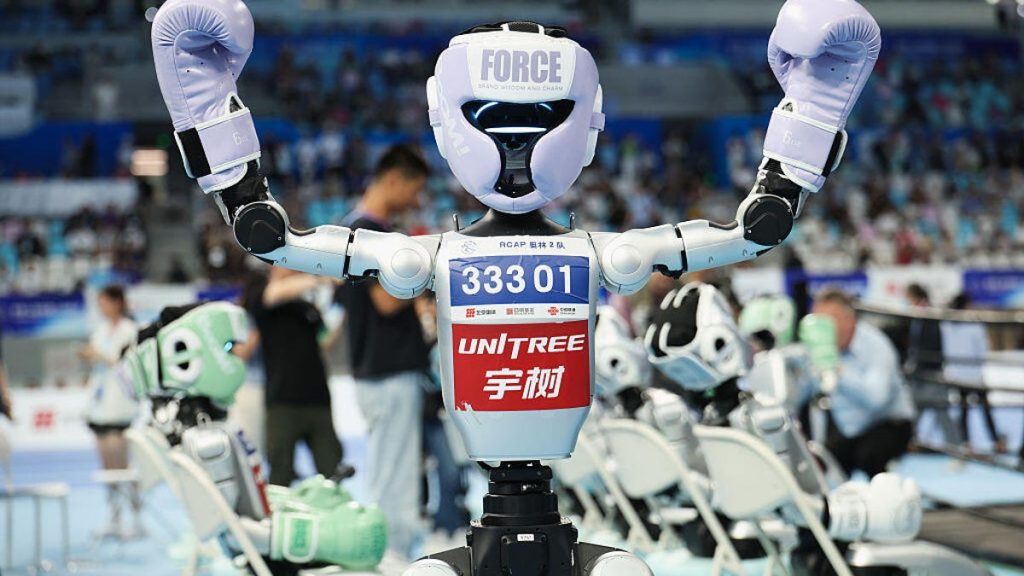 robot games raises arms gettyimages 2230284723