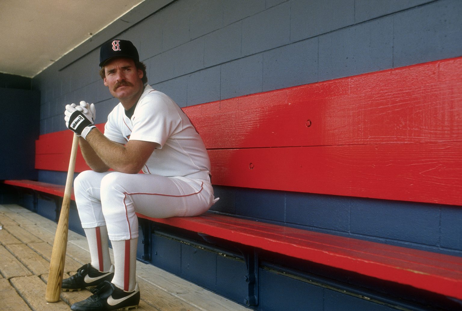 wade boggs red sox dugout