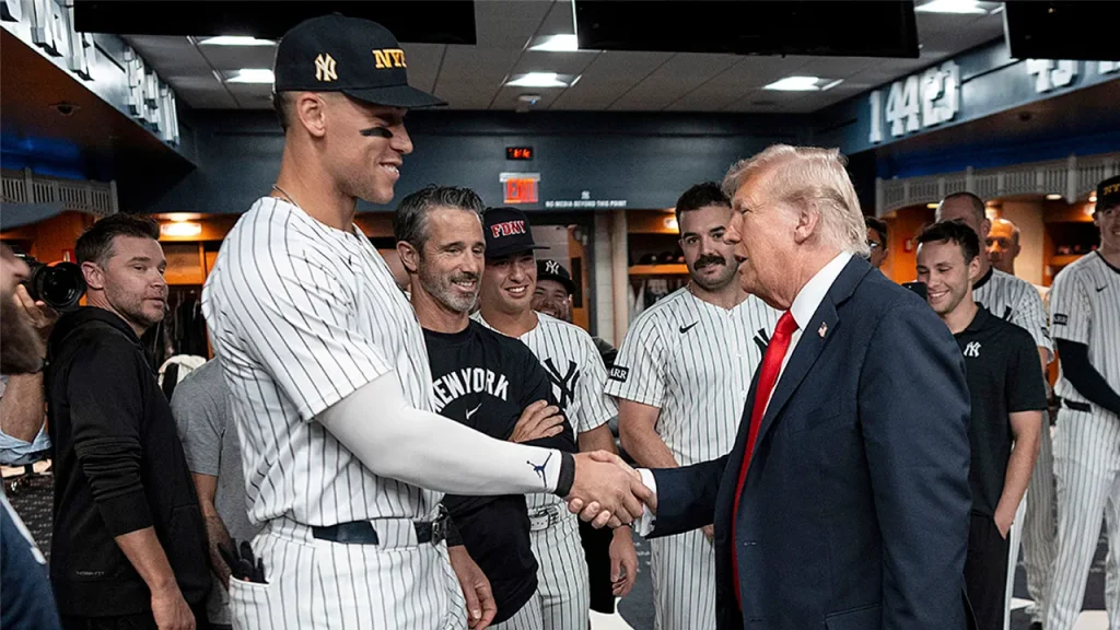 aaron judge donald trump shake hands