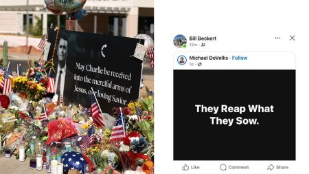 charlie kirk memorial and a social post about him