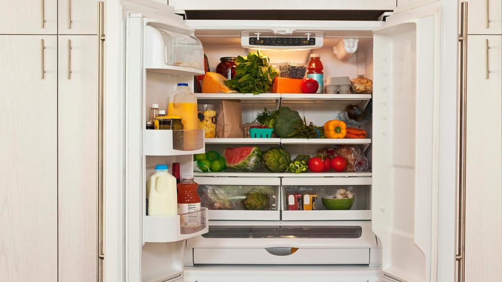 food inside refrigerator