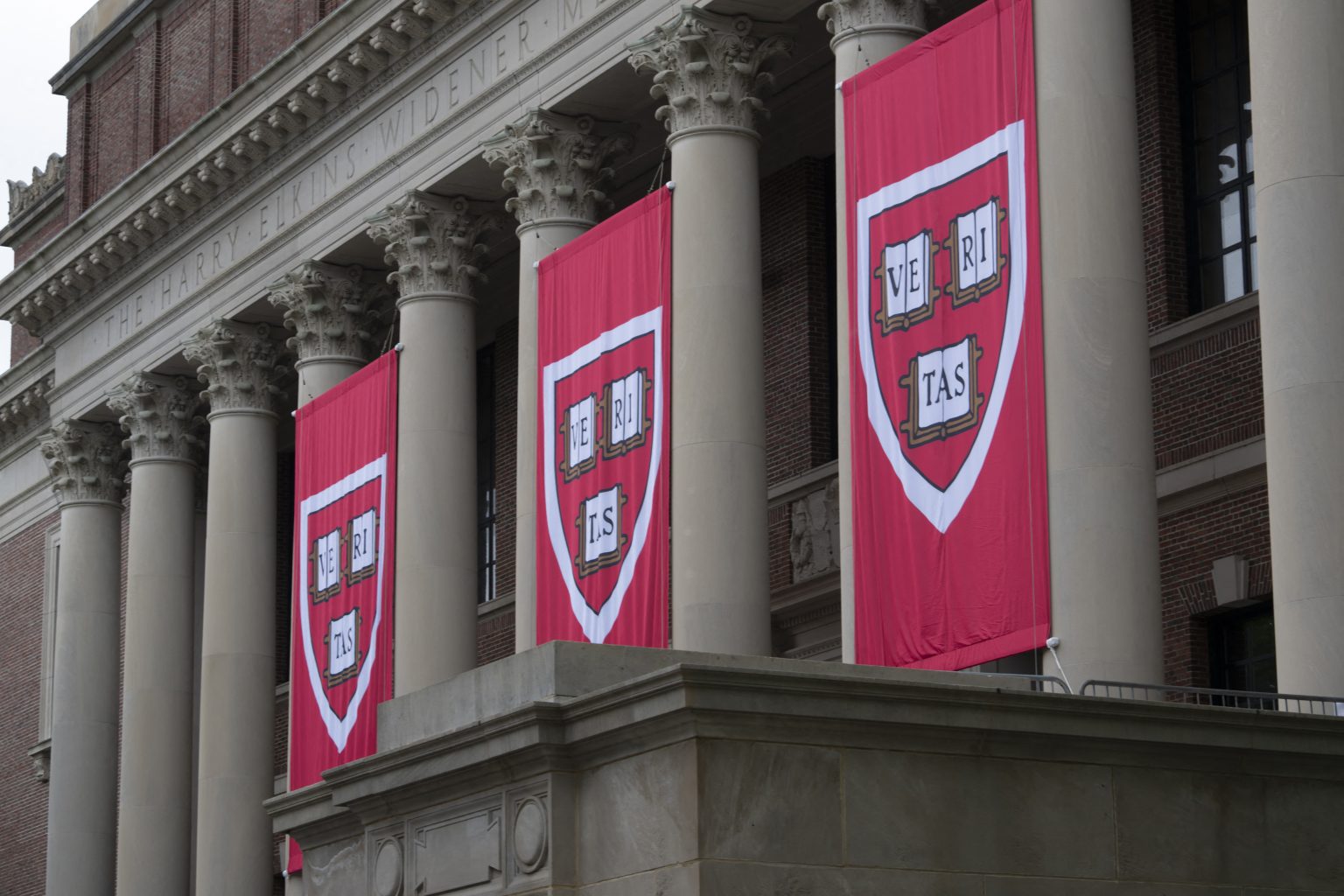 harvard banners front widener library
