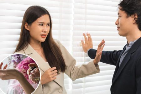 panic disgusted asian young employee 111217757