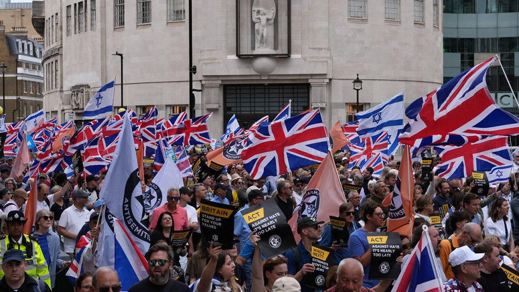 protest against antisemitism uk