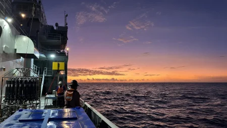 Array thomas g thompson research vessel at sunset.webp