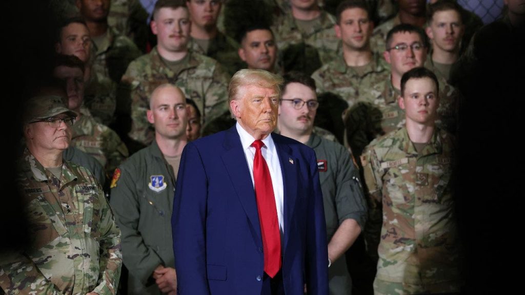 trump visits national guard troops