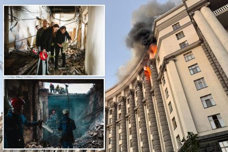 ukraine central government building attack russia comp 01